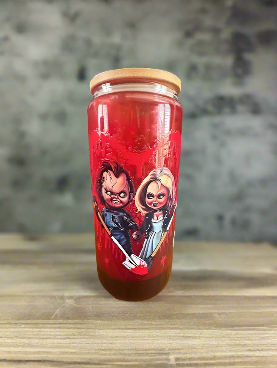 Pre-Made Chucky Drip Style 16 oz Tumbler (Glass)