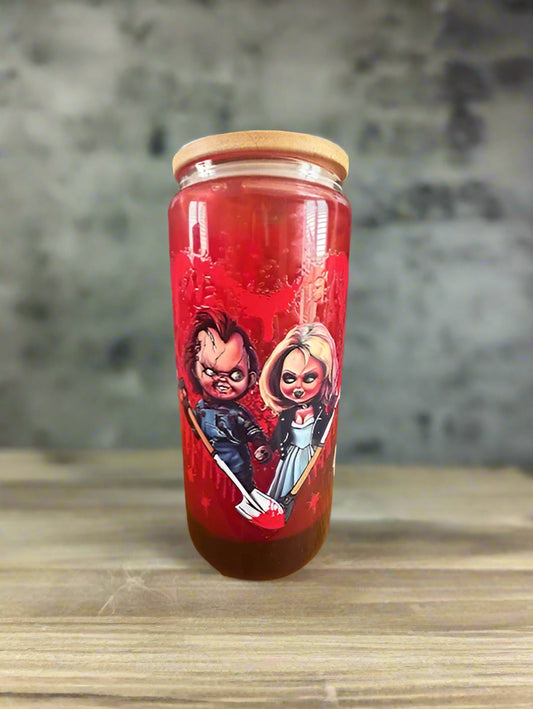 Pre-Made Chucky Drip Style 16 oz Tumbler (Glass)